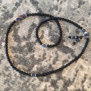 Black beaded necklace